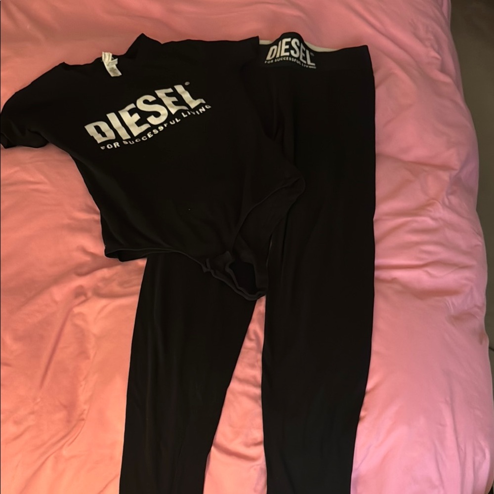 Diesel Black T-Shirt and Leggings Set